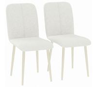 HOMCOM, juego de 2 sillas de comedor, sillas de cocina con aspecto de lino, color crema