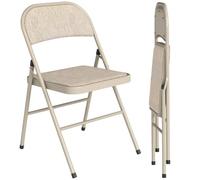 HOMCOM Juego de 2 Sillas Plegables Acolchadas Respaldo 45x46x78 cm Beige
