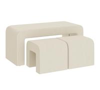HOMCOM Juego de 3 Bancos Zapateros Diseño Compacto 104x44x48 cm Crema