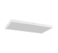 Homcom juego de 4 lámparas de techo, color regulable, plafones led de techo con interruptor dip y interruptor de pared, 3000k/4000k/6000k, 2500 lm, 24 w, para salón, oficina, 60x30x3,7 cm, blanco