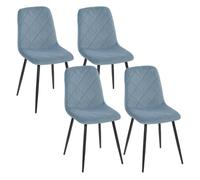HOMCOM Juego de 4 Sillas de Comedor Modernas 45x54x87 cm Azul Claro
