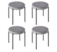 HOMCOM Juego de 4 taburetes de comedor Sillas de comedor apilables Silla de cocina con asiento acolchado, taburete de terciopelo de terciopelo para cocina comedor metal 41,5 x 41,5 x 46 cm Gray