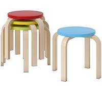 HOMCOM, juego de 4 taburetes para comedor, apilables, redondos, de colores