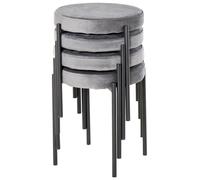 HOMCOM - Juego de 4 taburetes para comedor, sillas para comedor, sillas para cocina, acero, color gris
