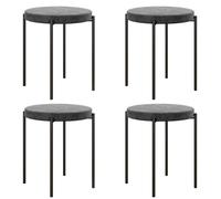 HOMCOM, juego de 4 taburetes para comedor, sillas para comedor, sillas para cocina, metal, gris oscuro