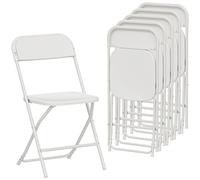 HOMCOM: Juego de 6 sillas plegables de plástico, ideales para la cocina, con orificios de drenaje