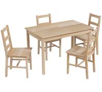 HOMCOM, juego de comedor de 5 piezas, que incluye una mesa de comedor y 4 sillas, ideal para espacios pequeños