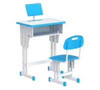HOMCOM Juego de Escritorio y Silla para Niños Ajustable 60x45x90-102 cm Azul Blue
