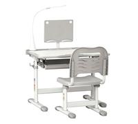 HomCom Juego de escritorio y silla para niños de +6 años altura ajustable Gris