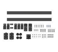 HOMCOM Juego de herrajes para puertas correderas de alta carga 244 cm negro para puertas individuales