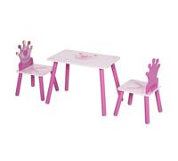 Homcom - Conjunto Mesa + 2 Sillas infantiles Madera Princess