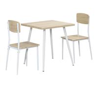 HOMCOM Juego de mesa y sillas, mesa de comedor de 3 piezas con 2 sillas, estilo contemporáneo, para cocina, sala de estar, comedor