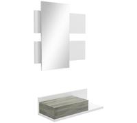 HOMCOM Juego de Muebles de Entrada 75x3,5x75cm 75x30,5x20cm Blanco y Gris