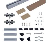 HOMCOM Kit de Herrajes para Puerta Corredera 200 cm Carga 75 kg Marrón