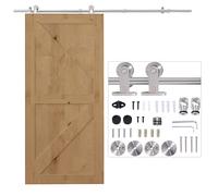 Homcom Kit Instalacion Puerta Corredera Madera Puertas Corredizas Riel Acero Inoxidable - 2,5x200 cm Aosom España
