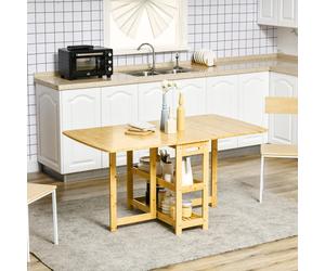 HOMCOM-Klapptisch-Bambus-149,5L X 80W x 73,5H cm-madera natural