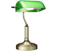 HOMCOM Lámpara de Escritorio Banquero Vintage E27 Pantalla Verde