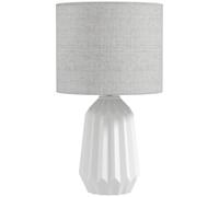 HOMCOM Lámpara de mesa, lámpara de sobremesa, lámpara de mesita con pantalla de lino, interruptor basculante, lámpara de escritorio, 22 x 22 x 39 cm, Blanco Aosom España