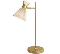 HOMCOM Lámpara de Mesa Moderna con Pantalla de Vidrio Regulable Ámbar y Satinado, Casquillo E27, Oro Aosom España