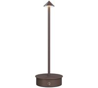 HOMCOM Lámpara de mesa táctil recargable con USB, regulable 3000K/4500K/6000K, autonomía 4-8 horas, Café Aosom España