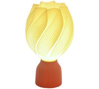 HOMCOM Lámpara de Mesita de Noche Pantalla de Impresión 3D Lámpara de Mesa con Diseño de Pétalos Luz Cálida para Dormitorio Salón Blanco White 16.5x16.5x28cm