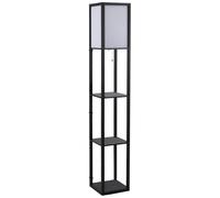 HomCom Lámpara de pie con 3 estantes de almacenaje – Bombilla E27 Pot. máx. 40W – PVC