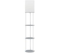 HOMCOM Lámpara de Pie con Estantes con 3 Temperaturas de Color Control Remoto para Salón Dormitorio Oficina Gris