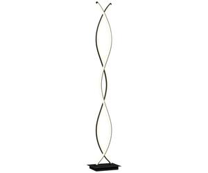 HOMCOM Lámpara de pie LED regulable con interruptor de pie 144 cm Negro | Lámpara de pie de doble espiral para sala de estar/dormitorio.