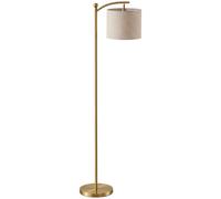 HOMCOM Lámpara de Pie LED Regulable con Temperatura de Color Ajustable Control Remoto Temporizador 60 Minutos Dorado Aosom España