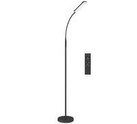 HOMCOM Lámpara de Pie LED Regulable con Temperaturas de Color Ajuste Continuo Control Remoto y Táctil Temporizador Negro