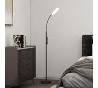 HOMCOM Lámpara de Pie LED Regulable para Salón con Control Remoto Negro