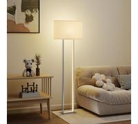 HOMCOM Lámpara de Pie Moderna 150cm con Pantalla de Tela para Salón Blanco