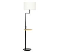 HomCom Lámpara de pie mesita Casquillo E27 Pantalla de lino Ø40x168 cm Máx. 40W