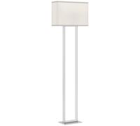 HOMCOM Lámpara de Pie para Salón 150 cm con Pantalla de Tela Luz Nocturna Interruptor de Pie y Base Metálico Blanco Aosom España