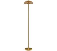 HOMCOM Lámpara de pie para salón, lámpara LED para salón con luz cálida 3000 K e interruptor de pie, Ø25x134cm, tono latón Aosom España