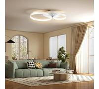 Homcom lámpara de techo led 40w plafón led techo moderno 3000 k/4000 k/6500 k para dormitorio salón cocina comedor blanco 59 cm