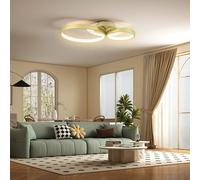 Homcom lámpara de techo led 40w plafón led techo moderno 3000 k/4000 k/6500 k para dormitorio salón cocina comedor dorado