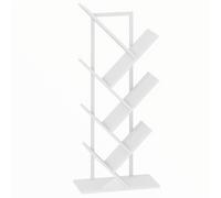 HOMCOM Librería Árbol de 7 Niveles Mueble de Almacenamiento Industrial con Armazón de Acero 50x24x109 cm Blanco Aosom España