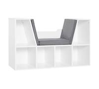 HomCom Estantería librería con asiento 6 cubos – Zapatero con cojín 102x30x61 cm