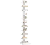 HOMCOM Librería de 11 Niveles, estantería Vertical Alta y Estrecha para Espacios pequeños, Estante esquinero multifunción para despacho u Oficina en casa, Blanco