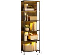 HOMCOM Librería de 5 Niveles con Luces LED para Estudio 60x30x179 cm Negro