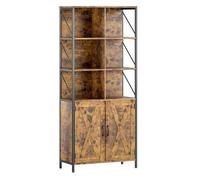 HOMCOM Librería de 6 Niveles Estilo Industrial 75x34x172 cm Marrón Rústico