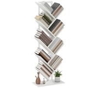 HOMCOM Librería en Forma de Árbol de 9 Niveles con Estantes 50x24x136 cm Blanco BLANCO