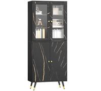 HOMCOM Librería, estantería de 6 niveles, mueble de almacenamiento con 6 estantes abiertos, sala de estar y armario, estilo moderno, sala de estar, escritorio moderno, dormitorio, 70x35 x cm, negro
