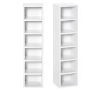 HOMCOM Lote de 2 estanterías columnas Mueble de almacenaje CD-DVD 6 + 6 compartimentos dim. 21L x 19l x 88H cm Máx. Capacidad del CD B
