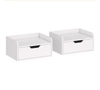 HOMCOM Lote de 2 mesitas de noche murales mesitas de noche suspendidas cajón superficie aspecto madera dim. 40L x 30l x 19,5H cm Aosom España