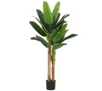 HOMCOM Lote de 2 plantas artificiales de interior 150 cm bananeros en maceta decoración para hogar, oficina, salón, dormitorio