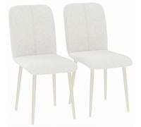 HOMCOM Lote de 2 Sillas de Comedor Acolchadas de Tejido Efecto Lino con Patas Ligeras Crema Aosom España