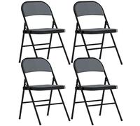HOMCOM Lote de 4 sillas plegables sillas de comedor portátiles estructura de acero 45 x 46 x 78 cm gris