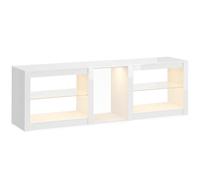 HOMCOM Lowboard para TV con Iluminación LED RGB Mueble TV Moderno con Baldas de Vidrio Ajustables para Televisores de Hasta 190,5 cm Blanco Aosom España